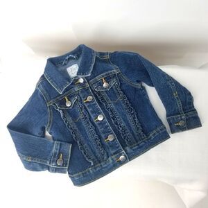 1989 Place Denim Blue Jean Jacket W/ Ruffles